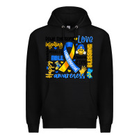 Black down syndrome awareness typography Premium Hoodie - Artiststas