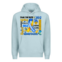 Blue Mist down syndrome awareness typography Premium Hoodie - Artiststas