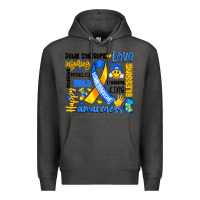 Charcoal Heather down syndrome awareness typography Premium Hoodie - Artiststas