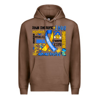 Chestnut down syndrome awareness typography Premium Hoodie - Artiststas