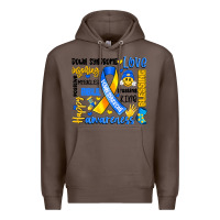 Coffee down syndrome awareness typography Premium Hoodie - Artiststas