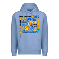 Colony Blue down syndrome awareness typography Premium Hoodie - Artiststas