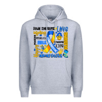 Heather Grey down syndrome awareness typography Premium Hoodie - Artiststas