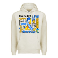 Oatmeal Heather down syndrome awareness typography Premium Hoodie - Artiststas