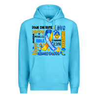 Ocean Blue down syndrome awareness typography Premium Hoodie - Artiststas