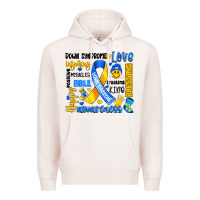 Pale Pink down syndrome awareness typography Premium Hoodie - Artiststas
