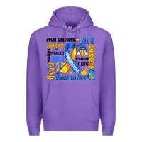 Purple down syndrome awareness typography Premium Hoodie - Artiststas