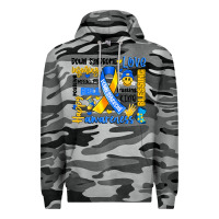 Slate Camo down syndrome awareness typography Premium Hoodie - Artiststas