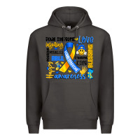 Smoke down syndrome awareness typography Premium Hoodie - Artiststas