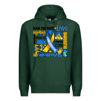 Sports Green down syndrome awareness typography Premium Hoodie - Artiststas