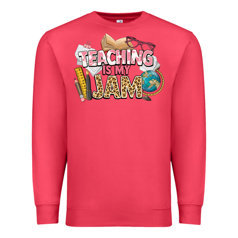 Teaching Is My Jam Teacher School Premium Sweatshirt by NancyCooperArtShop | Teevron
