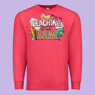 Teaching Is My Jam Teacher School Premium Sweatshirt Designed By Nancycooperartshop