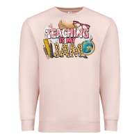 Pale Pink teaching is my jam teacher school Premium Sweatshirt - NancyCooperArtShop