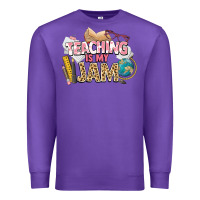 Purple teaching is my jam teacher school Premium Sweatshirt - NancyCooperArtShop