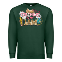 Sports Green teaching is my jam teacher school Premium Sweatshirt - NancyCooperArtShop