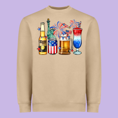 4th Of July American Drinks Heavyweight Sweatshirt Designed By Neo Western