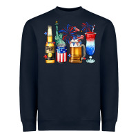 Navy 4th of July American drinks Heavyweight Sweatshirt - Neo Western
