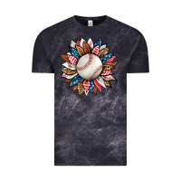Cloud Black baseball sunflower Vintage Tee - HRA Design Shop