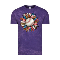 Cloud Purple baseball sunflower Vintage Tee - HRA Design Shop