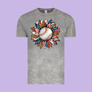 Baseball Sunflower Vintage Tee Designed By Hra Design Shop