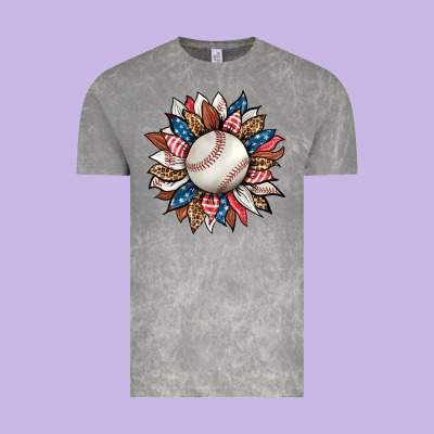 Baseball Sunflower Vintage Tee Designed By Hra Design Shop