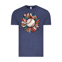 Vintage Denim baseball sunflower Vintage Tee - HRA Design Shop