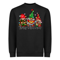 Black merry christmas gnomes Heavyweight Sweatshirt - CowhideDigitalArt