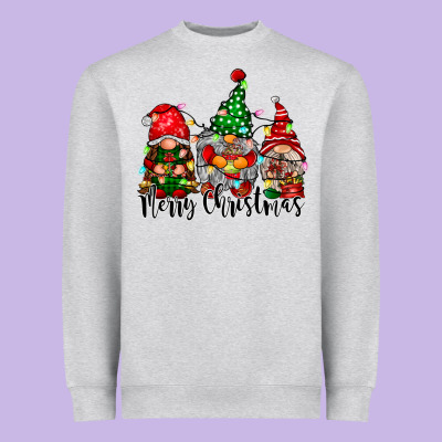 Merry Christmas Gnomes Heavyweight Sweatshirt Designed By Cowhidedigitalart