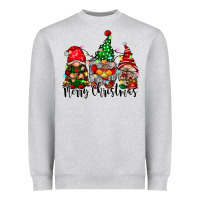 Heather Grey merry christmas gnomes Heavyweight Sweatshirt - CowhideDigitalArt