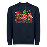 Navy merry christmas gnomes Heavyweight Sweatshirt - CowhideDigitalArt