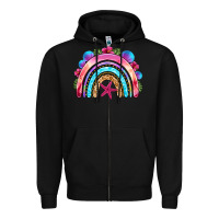 Black summer rainbow Zipper Hoodie - NancyCooperArtShop