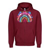 Burgundy summer rainbow Zipper Hoodie - NancyCooperArtShop