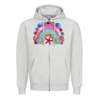 Dove Grey summer rainbow Zipper Hoodie - NancyCooperArtShop