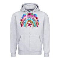 Heather Grey summer rainbow Zipper Hoodie - NancyCooperArtShop