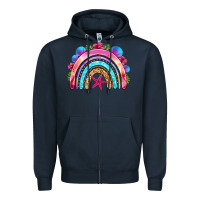 Navy summer rainbow Zipper Hoodie - NancyCooperArtShop