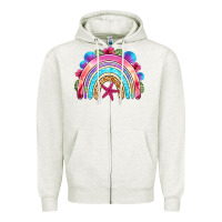 Oatmeal Heather summer rainbow Zipper Hoodie - NancyCooperArtShop