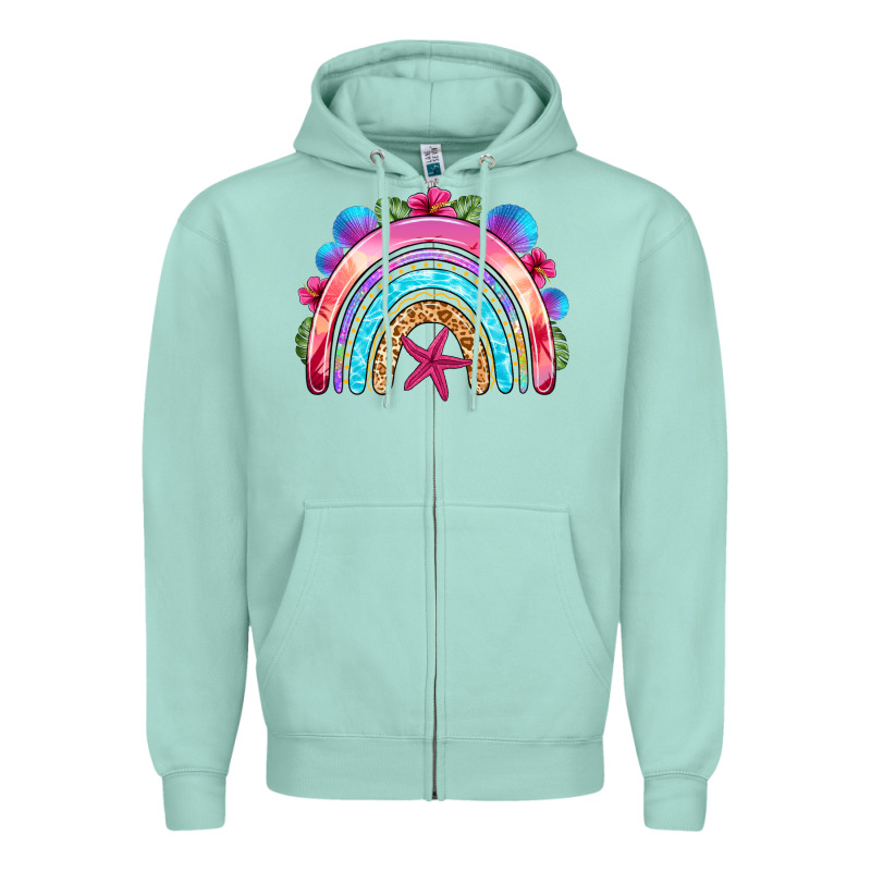Summer Rainbow Zipper Hoodie by NancyCooperArtShop | Teevron