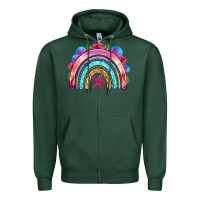 Sports Green summer rainbow Zipper Hoodie - NancyCooperArtShop
