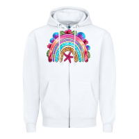 White summer rainbow Zipper Hoodie - NancyCooperArtShop