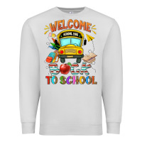 Dove Grey welcome back to school with school bus Premium Sweatshirt - NancyCooperArtShop
