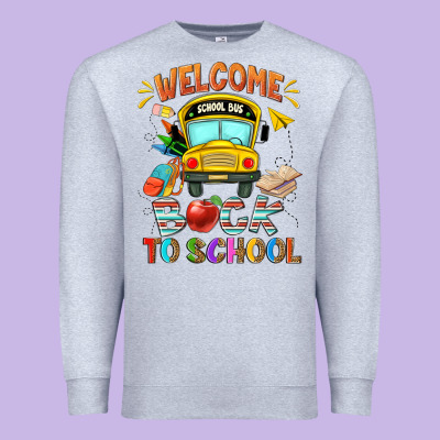Welcome Back To School With School Bus Premium Sweatshirt Designed By Nancycooperartshop