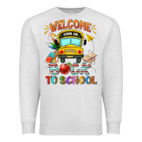Oatmeal Heather welcome back to school with school bus Premium Sweatshirt - NancyCooperArtShop