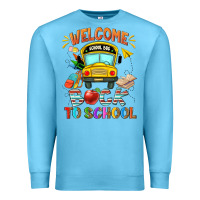Ocean Blue welcome back to school with school bus Premium Sweatshirt - NancyCooperArtShop