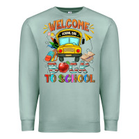 Seafoam welcome back to school with school bus Premium Sweatshirt - NancyCooperArtShop