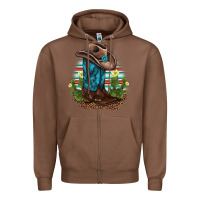 Chestnut western boots and hat cactus leopard serape pattern Zipper Hoodie - BarkalooDesign