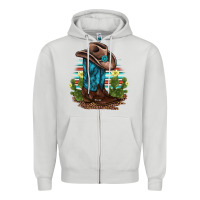 Dove Grey western boots and hat cactus leopard serape pattern Zipper Hoodie - BarkalooDesign