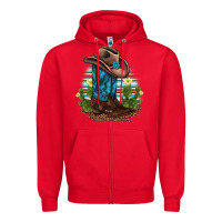 Red western boots and hat cactus leopard serape pattern Zipper Hoodie - BarkalooDesign