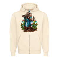 Sandshell western boots and hat cactus leopard serape pattern Zipper Hoodie - BarkalooDesign