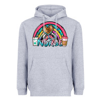 Heather Grey nurse rainbow Heavyweight Hoodie - NancyCooperArtShop