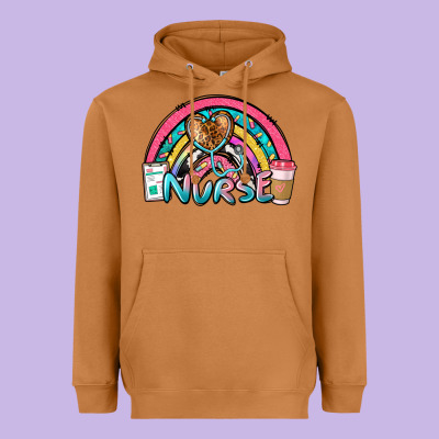 Nurse Rainbow Heavyweight Hoodie Designed By Nancycooperartshop